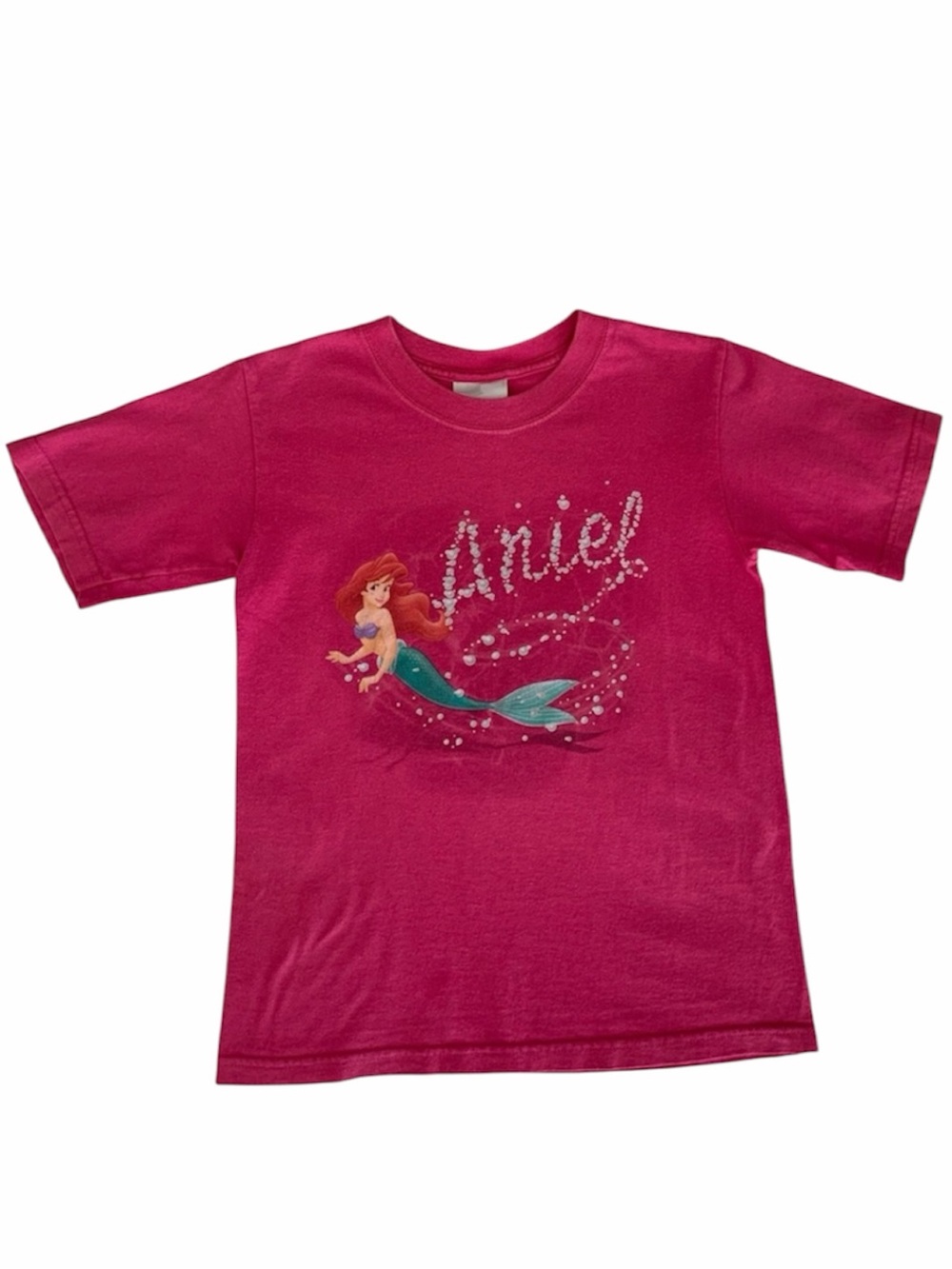 Disney Ariel Mermaid Princess T-Shirt Girls XS Pink Short Sleeve Disney Store